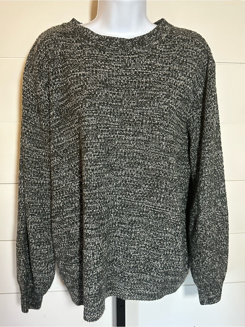 Black & White Marled Crewneck Sweater